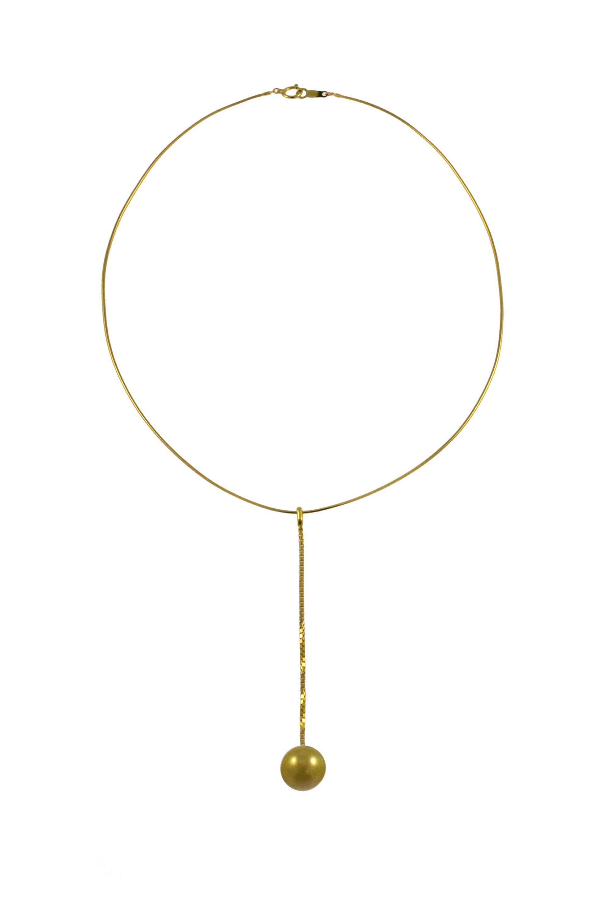 South Sea Pearl Pendant Necklace - Golden