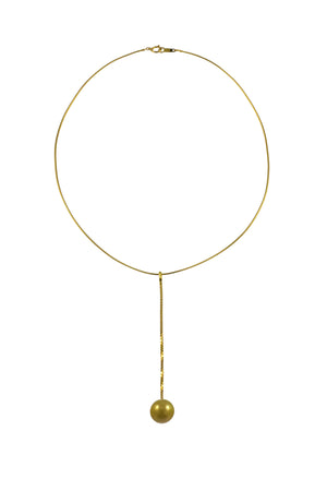 South Sea Pearl Pendant Necklace - Golden