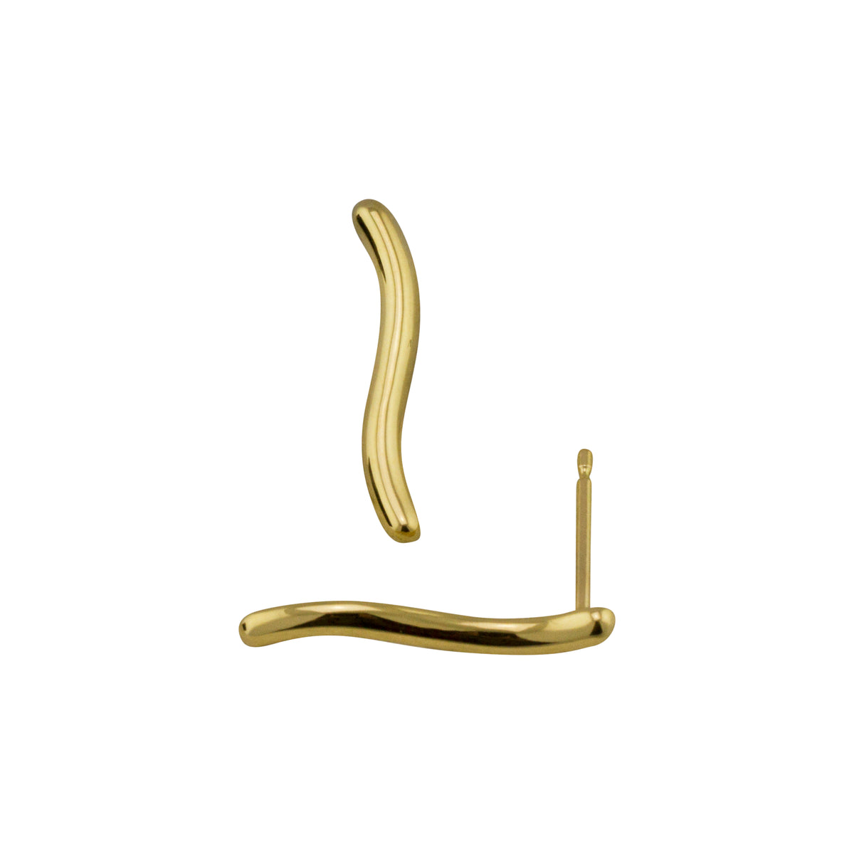 Waves Gold Earring without diamonds