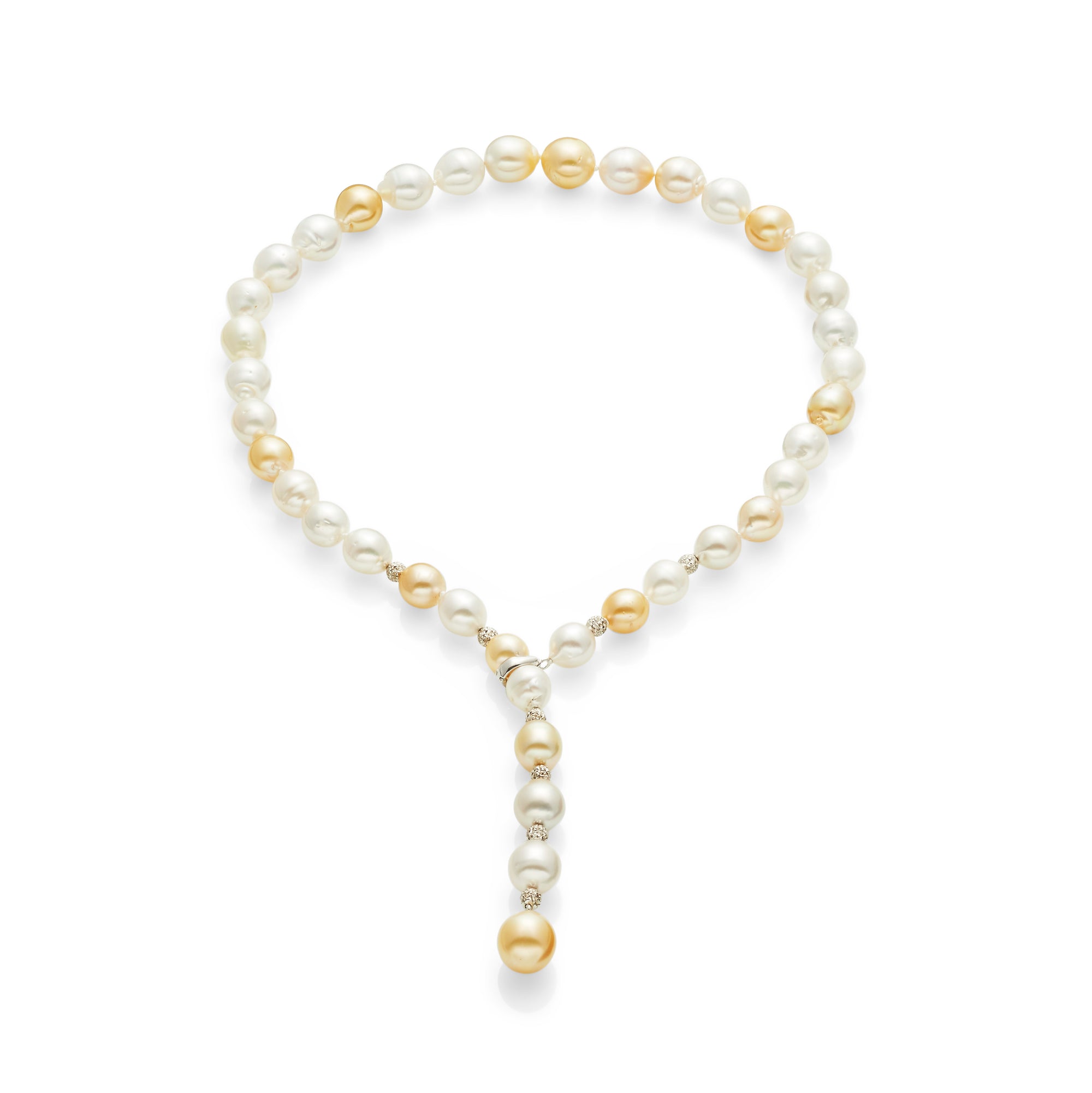Y-shaped Tahiti Pearl necklace with beads